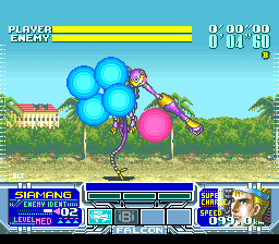 Metal Combat: Falcon's Revenge (SNES) screenshot: Defeat the enemy as fast as possible during the time trial