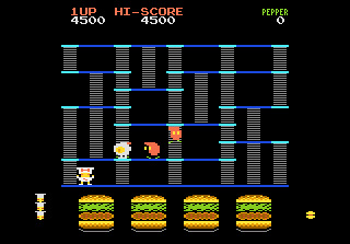 Beef Drop (Atari 7800) screenshot: Finished level 1