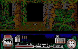 Butcher Hill (Atari ST) screenshot: A mine in the jungle
