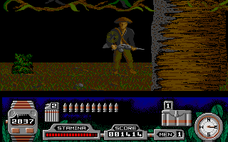 Butcher Hill (Atari ST) screenshot: Enemy soldier ahead
