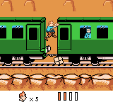 Tintin in Tibet (Game Boy Color) screenshot: First level: get off the train.