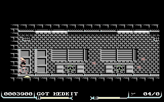 Hessian (Commodore 64) screenshot: Scouring the cabinets for some useful loot