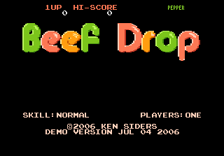 Beef Drop (Atari 7800) screenshot: Title screen