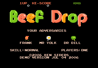 Beef Drop (Atari 7800) screenshot: Meet your adversaries