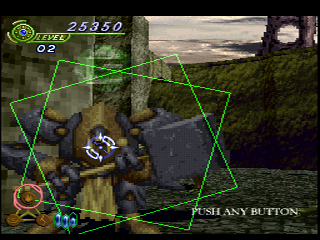 Elemental Gearbolt (PlayStation) screenshot: A hammer wielding enemy tried to sneak up on me.