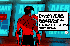 The Invincible Iron Man (Game Boy Advance) screenshot: The first cut-scene in progress...