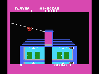 Elevator Action (MSX) screenshot: Climb the wire