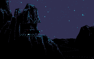 Future Wars: Adventures in Time (Amiga) screenshot: The Crughon ship is taking off.