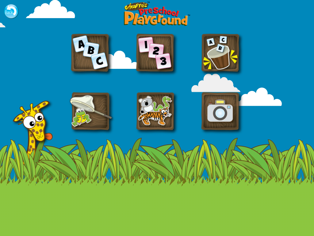 Giraffe's PreSchool Playground (iPad) screenshot: Choose your game mode