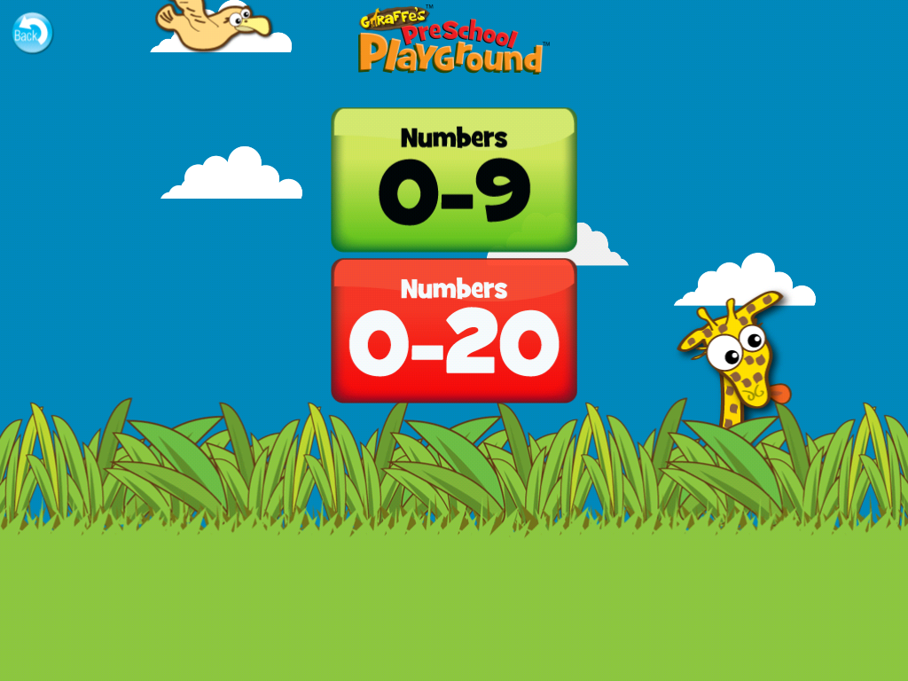 Screenshot of Giraffe's PreSchool Playground (iPad, 2009) MobyGames