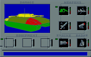 Battle Command (Atari ST) screenshot: Tank status screen