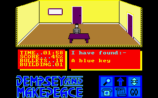 Dempsey and Makepeace (Amstrad CPC) screenshot: Found a key