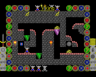 Ibix the Viking (Acorn 32-bit) screenshot: The blue thing enables the elevators