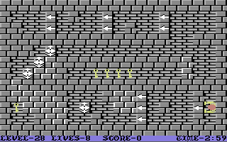 Wizard's Doom: Fifty Levels of Exquisite Torture (Commodore 64) screenshot: Level 28