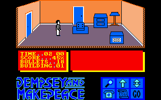 Dempsey and Makepeace (Amstrad CPC) screenshot: In someone's office