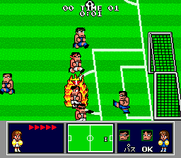 Nintendo World Cup (Genesis) screenshot: He's on fire!