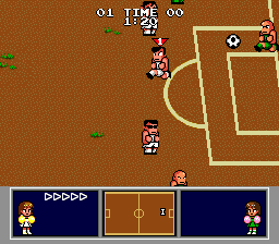 Nintendo World Cup (Genesis) screenshot: The keeper gets to kick.
