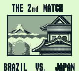 Nintendo World Cup (Game Boy) screenshot: The 2nd match: Brazil vs. Japan