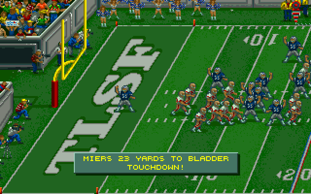 Tom Landry Strategy Football Deluxe Edition (DOS) screenshot: Touchdown! For the computer, unfortunaly...