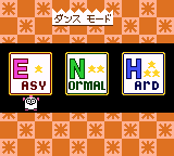 Dancing Furby (Game Boy Color) screenshot: Difficulty selection