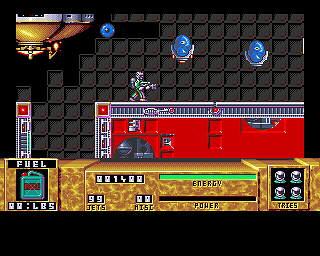 Dan Dare III: The Escape (Amiga) screenshot: Dan has made his way to a different level