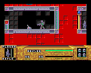 Dan Dare III: The Escape (Amiga) screenshot: Flip this lever and something will happen
