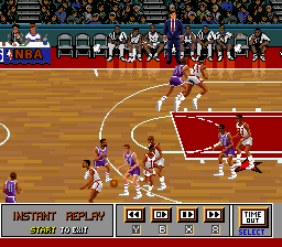NBA Showdown (SNES) screenshot: View an instant replay.