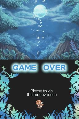 Summon Night: Twin Age (Nintendo DS) screenshot: Game Over