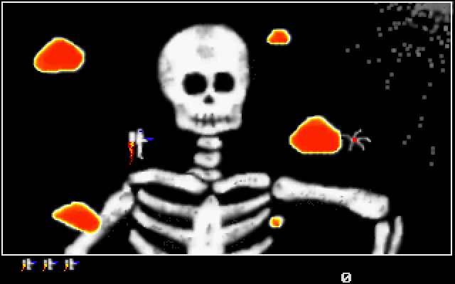 Alien Worlds (DOS) screenshot: Death is imminent.