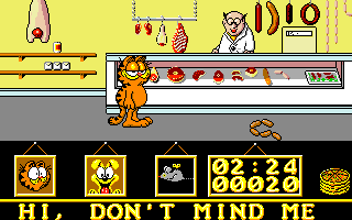 Garfield: Big, Fat, Hairy Deal (Amiga) screenshot: Inside Family Butcher store