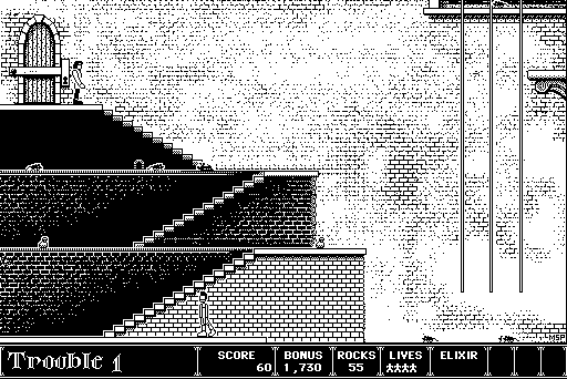 Dark Castle (Macintosh) screenshot: Trouble 1