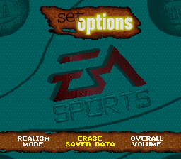 NBA Live 98 (SNES) screenshot: Scroll to see the other game options.