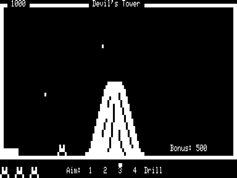 Devil's Tower (TRS-80) screenshot: Stage cleared