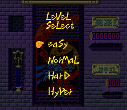 Pac-Attack (SNES) screenshot: Normal Mode level selection.