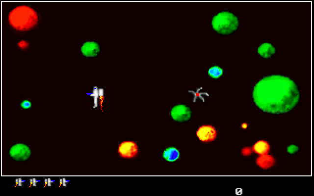 Alien Worlds (DOS) screenshot: Outer space level