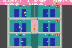 Elevator Action Old & New (Game Boy Advance) screenshot: Old mode
