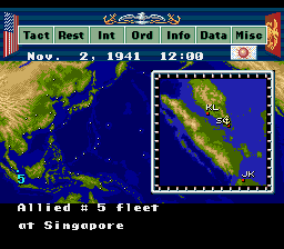 P.T.O.: Pacific Theater of Operations (SNES) screenshot: Close up map