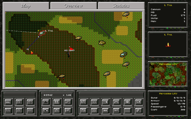 Muzzle Velocity (DOS) screenshot: The real map.