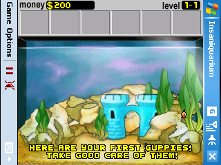 Insaniquarium! Deluxe (Windows Mobile) screenshot: Starting out