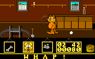 Garfield: Big, Fat, Hairy Deal (Amiga) screenshot: It's dirty in here
