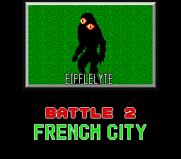 King of the Monsters 2: The Next Thing (SNES) screenshot: The French City boss