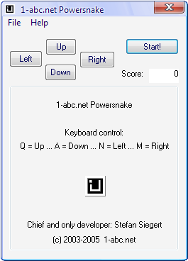 Powersnake (Windows) screenshot: Title screen