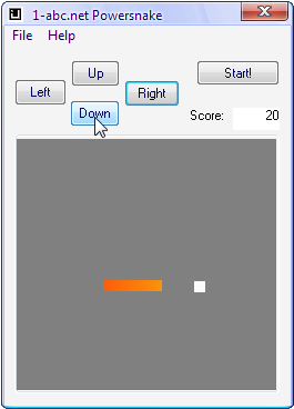 Powersnake (Windows) screenshot: Playing the game - feeding the snake