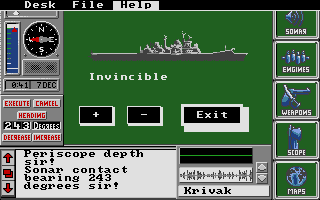 The Hunt for Red October (Atari ST) screenshot: The ship identification book
