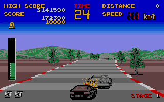 Chase H.Q. (Atari ST) screenshot: Taking him down