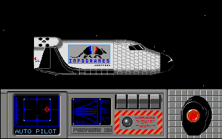 Murders in Space (Atari ST) screenshot: Introduction -- docking with the space station