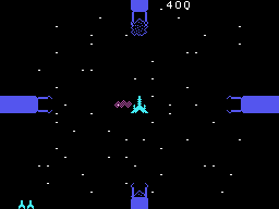 Astromania (TI-99/4A) screenshot: Sometime they try to zap you