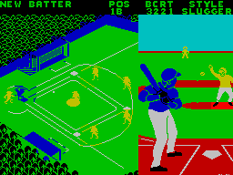 Championship Baseball (ZX Spectrum) screenshot: And here's the pitch...