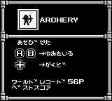 Track & Field (Game Boy) screenshot: Archery introduction.