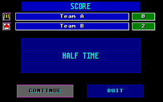 Kick Off 2 (Atari ST) screenshot: Half time